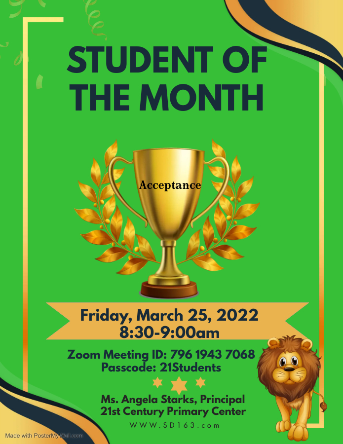 March  Student of the Month