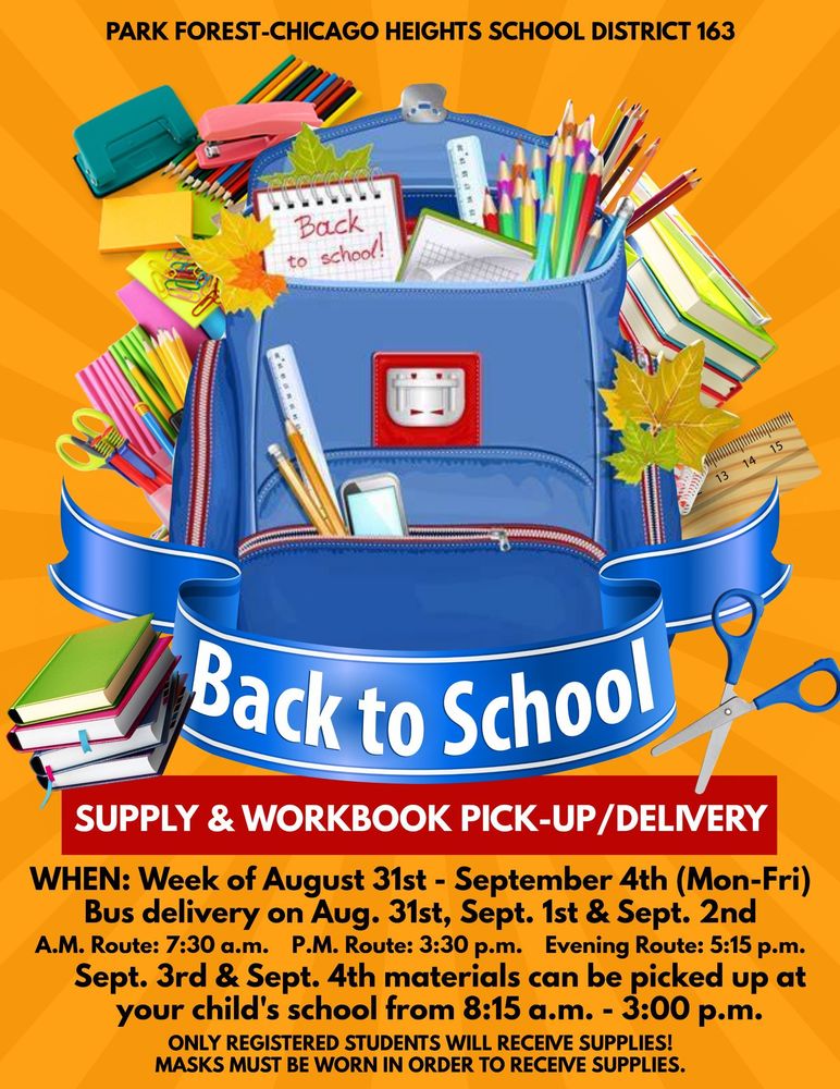 Back to School Supply Workbook Delivery/Pick-up