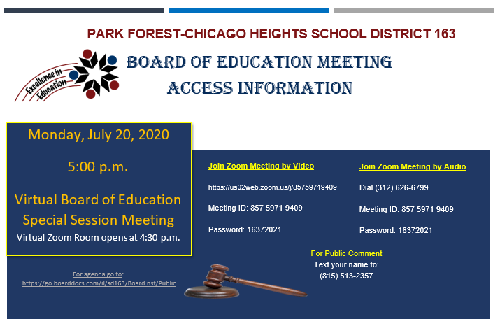 Board Meeting Special Session - July 20, 2020