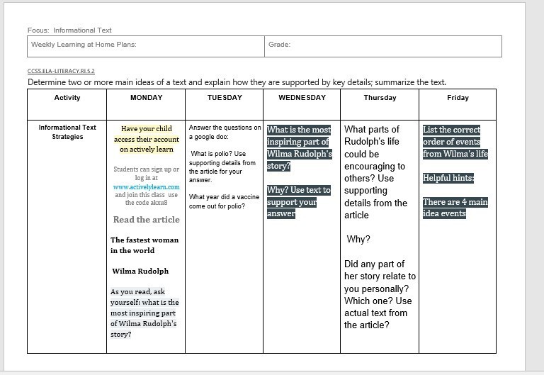 Informational Text Strategies