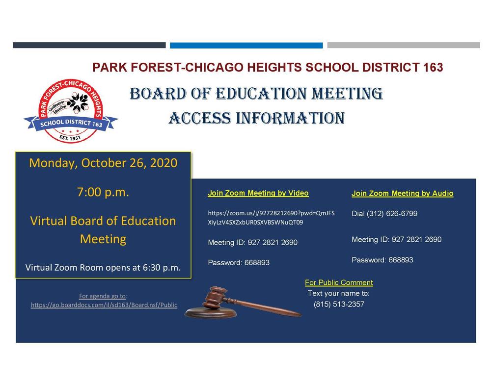 Board Meeting- October 26, 2020
