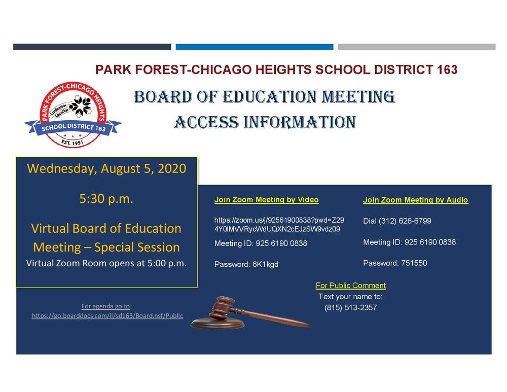Emergency Board Meeting- 8/5