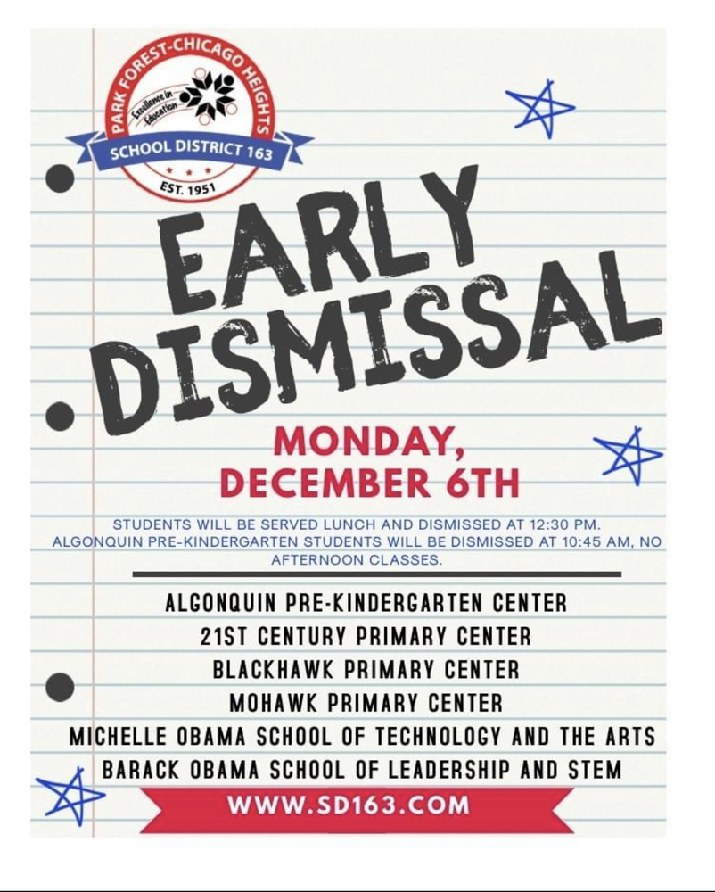 Early Dismissal Day- December 6th