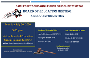Board Meeting Special Session - July 20, 2020