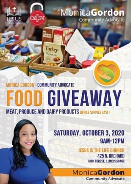 Free Food giveaway in Park Forest on Saturday.