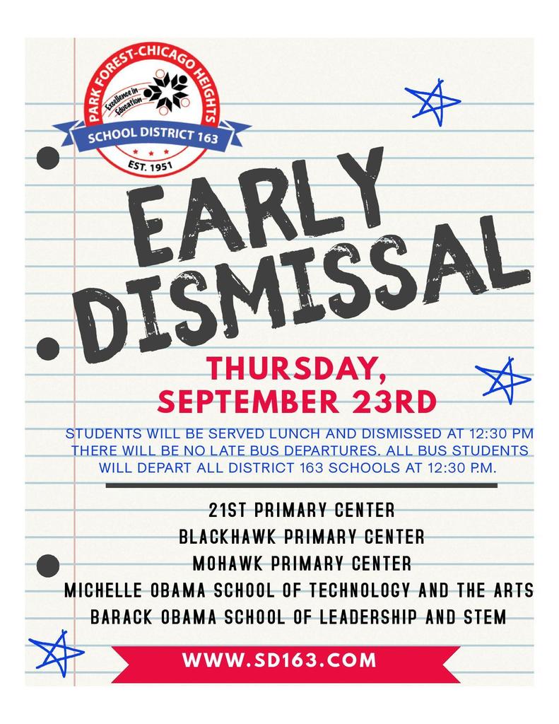 Early Dismissal on September 23rd