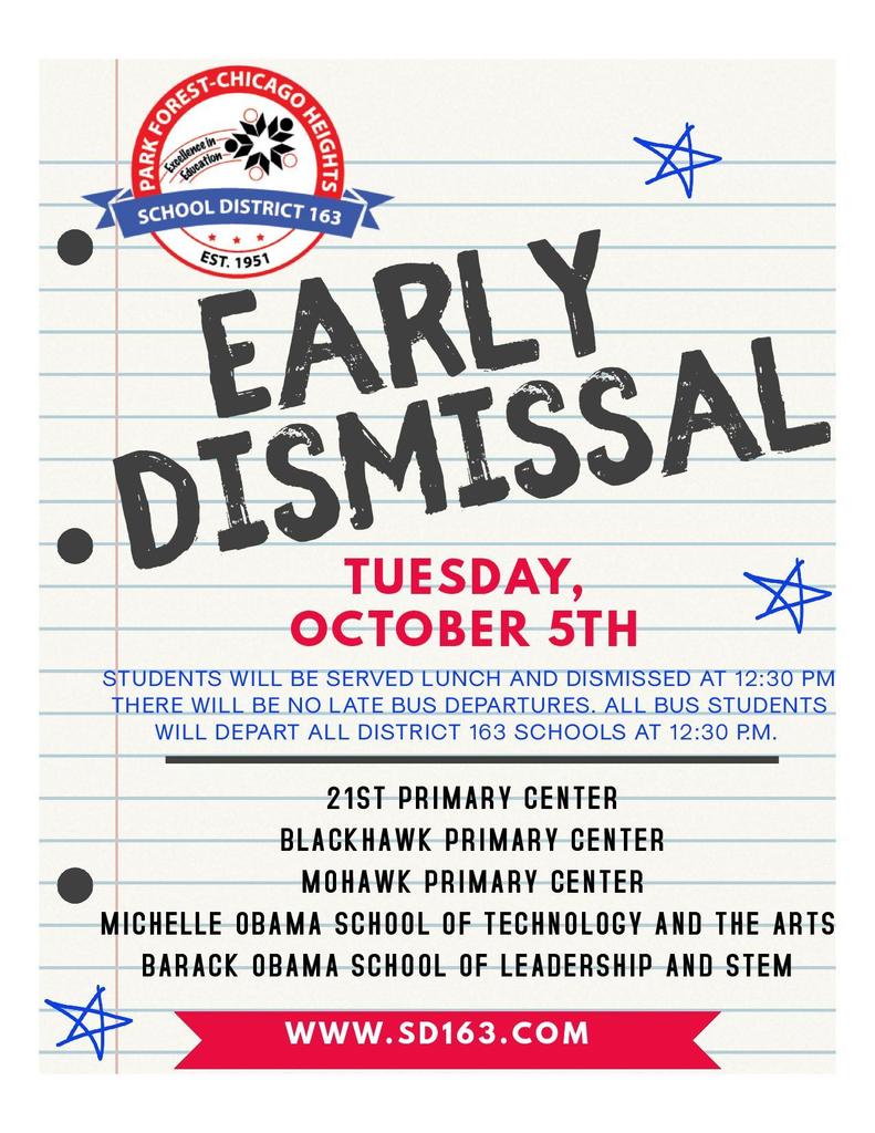 Early Dismissal on October 5th