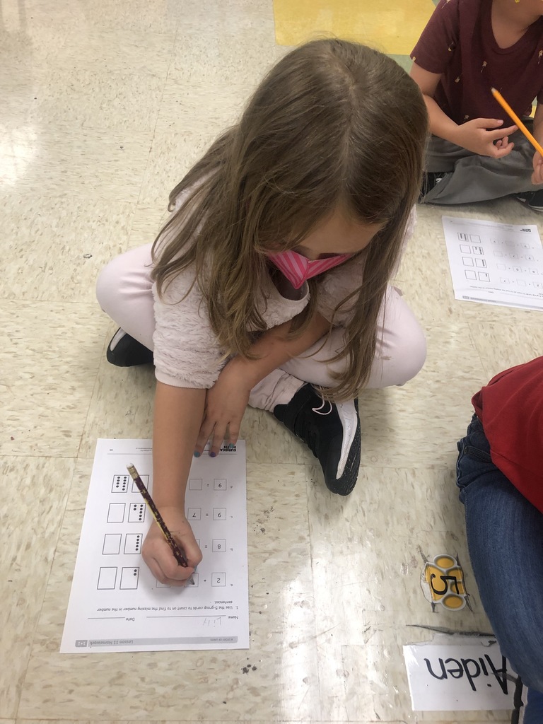 Lilith learning how to count on in Math.