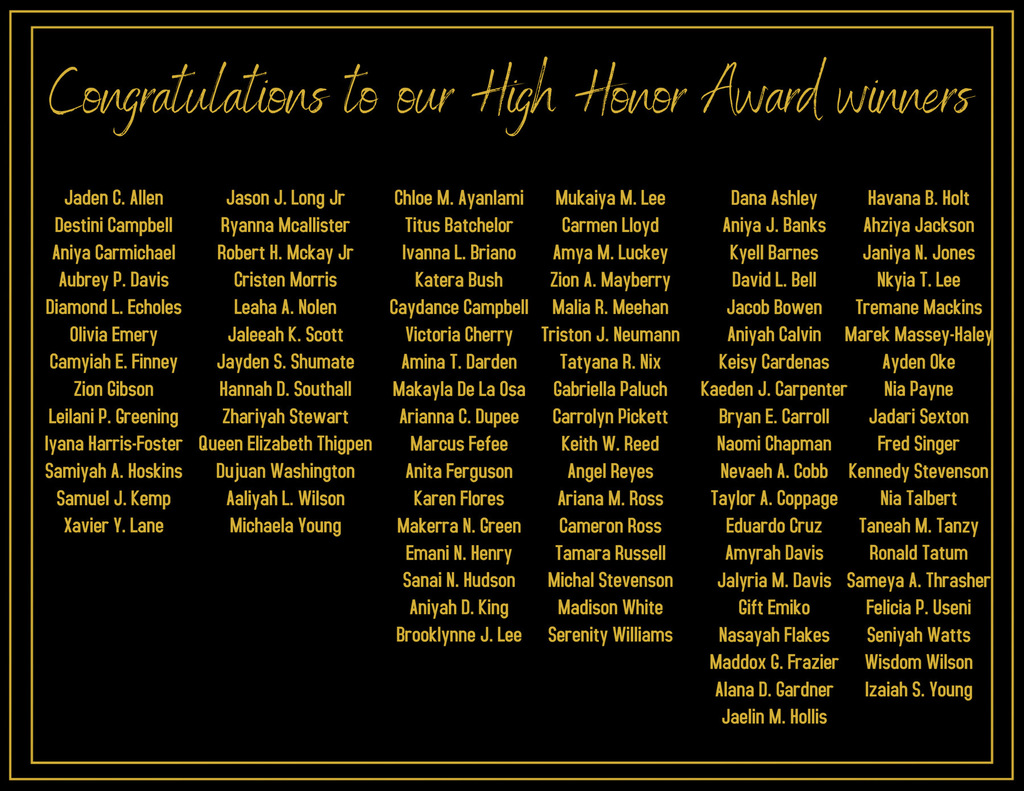 High Honor Award Winners