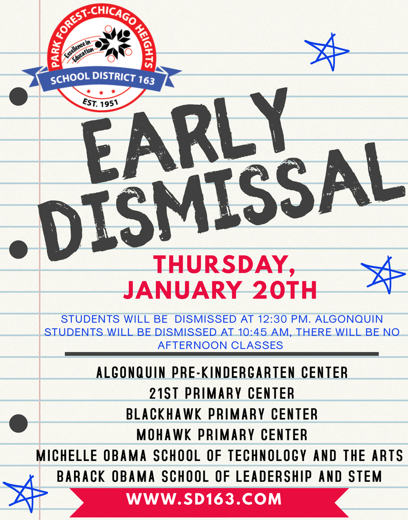 Early Dismissal on January 20th