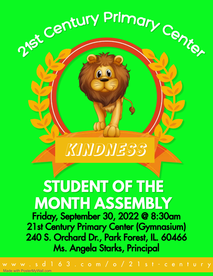 Student of the Month Flyer- August/Sept.- Kindness