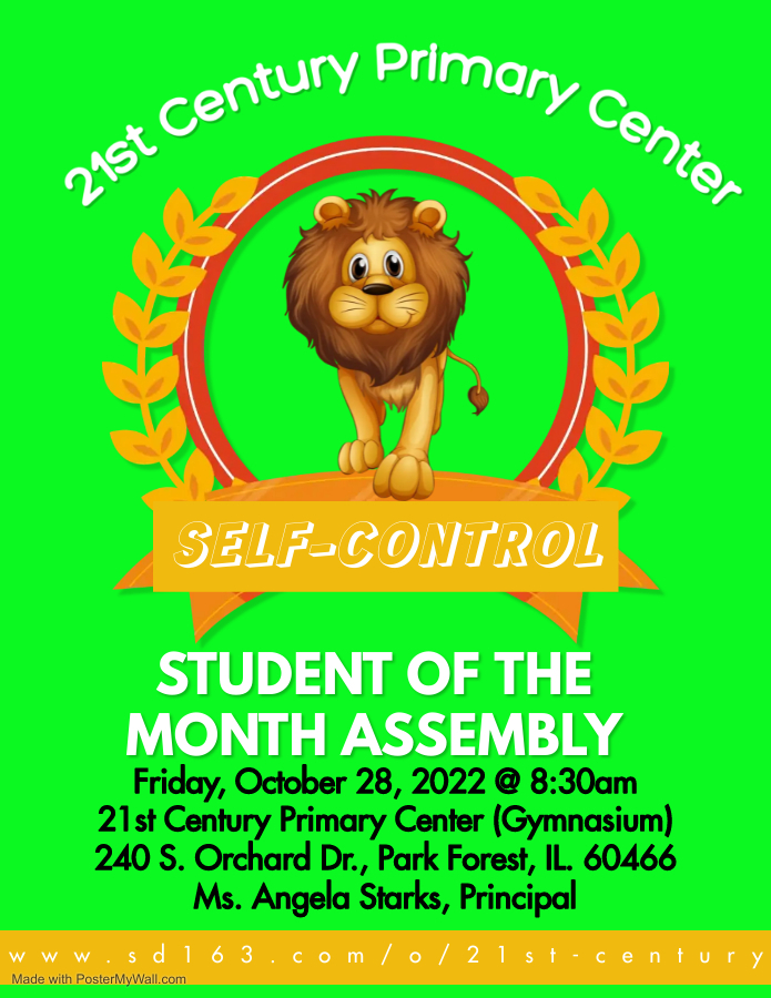 October Student of the Month- Self Control