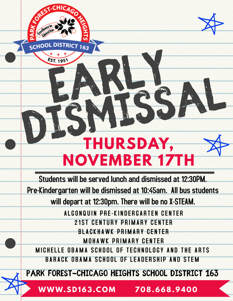 Early Dismissal on 11/17