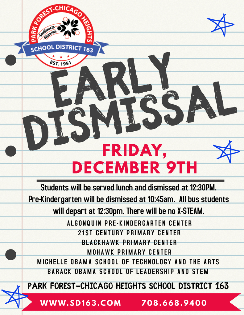 Early Dismissal on 12/9
