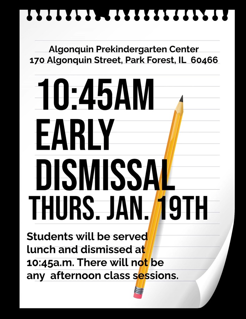 Early Dismissal January 19th 10:45am